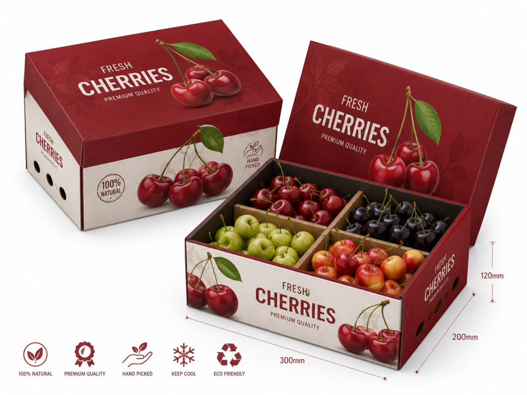 Thùng Carton Đựng Cherry -1216