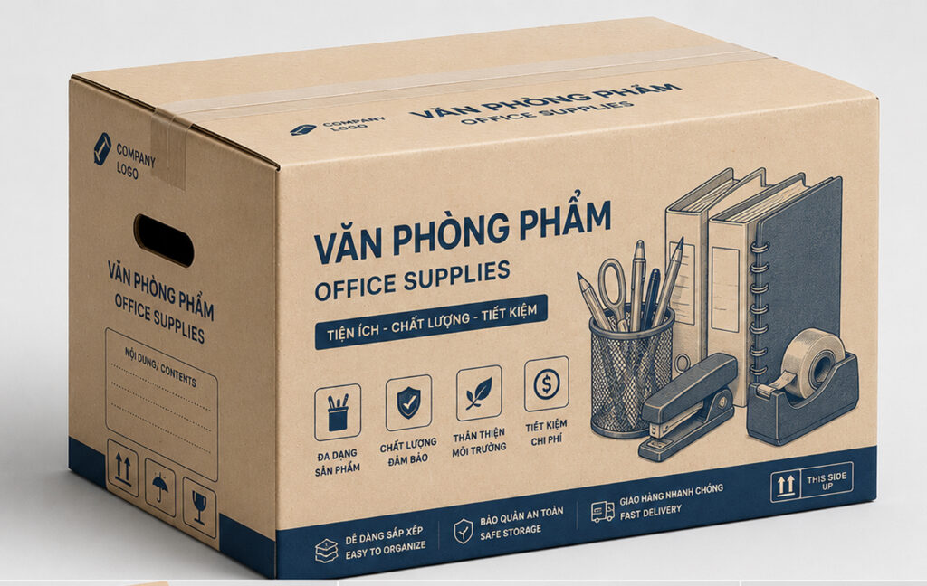 Thùng Carton Đựng Văn Phòng Phẩm-1223
